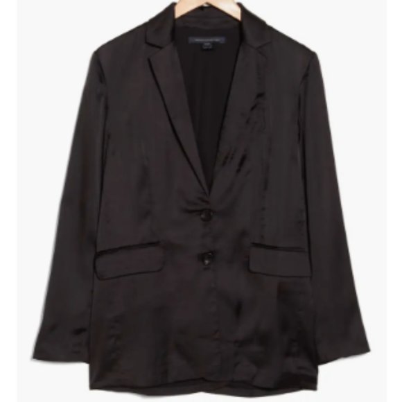 French Connection Satin Blazer **GLD Color buttons, Size 2US *host pick!* - Picture 4 of 6